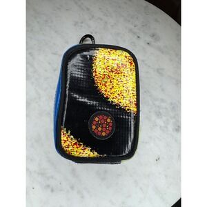 Upcycled Pouch‎ Travel Case Zippered Bag with Clip Unique Design Small Clipon